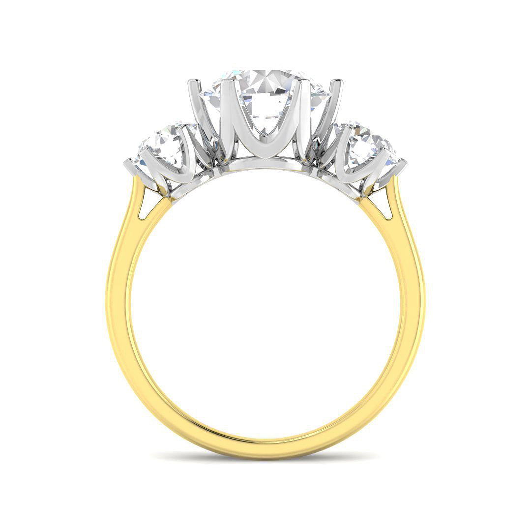 9ct Two-Tone Gold 2.89ct E VVS2 Laboratory Grown Cvd Old Cut Ring