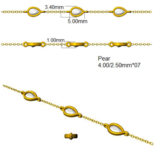 9ct Yellow Gold 0.66ct Laboratory Grown CVD Bracelet