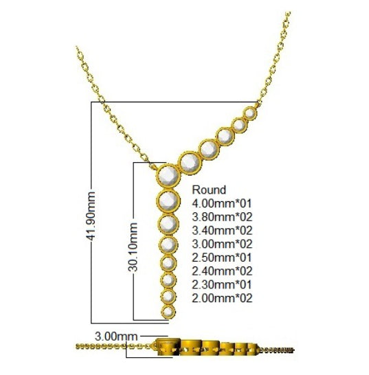 9ct Yellow Gold 1.35ct Laboratory Grown CVD Necklace