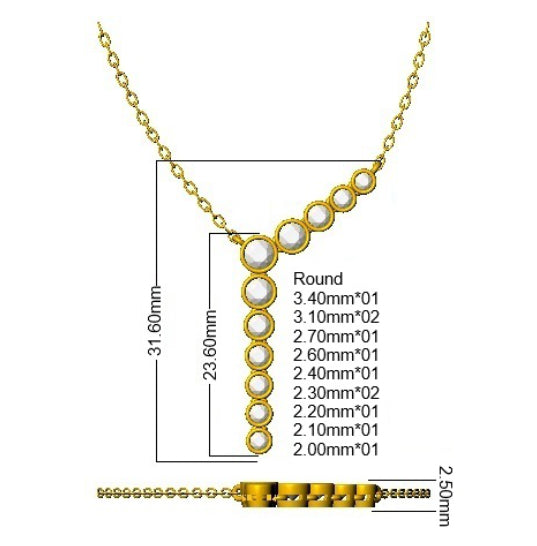 9ct White Gold 0.73ct Laboratory Grown CVD Necklace