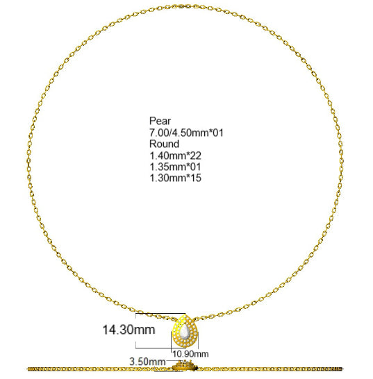 9ct White Gold 0.92ct Laboratory Grown CVD Necklace