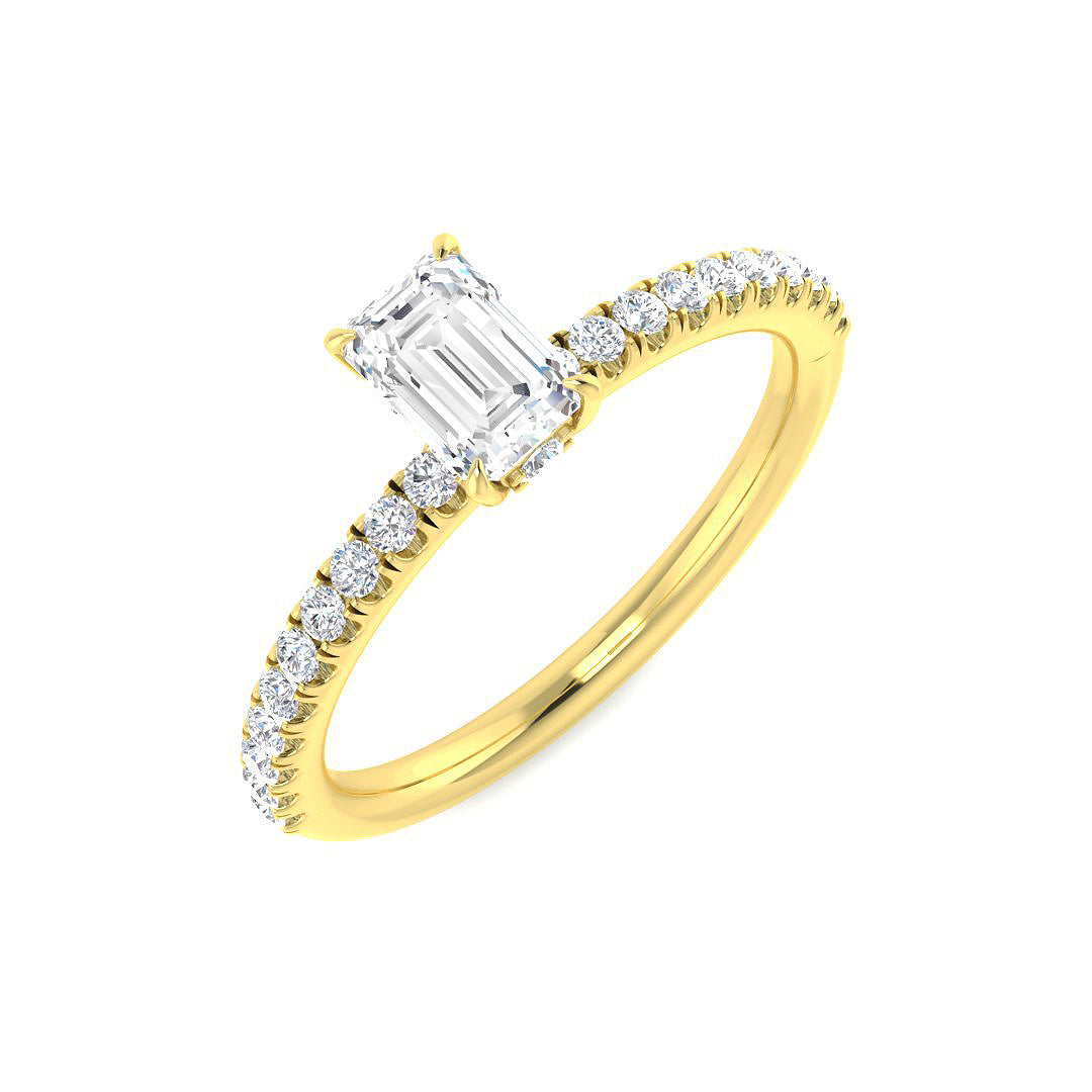 9ct Yellow Gold 0.77ct D VS2 Laboratory Grown CVD Ring