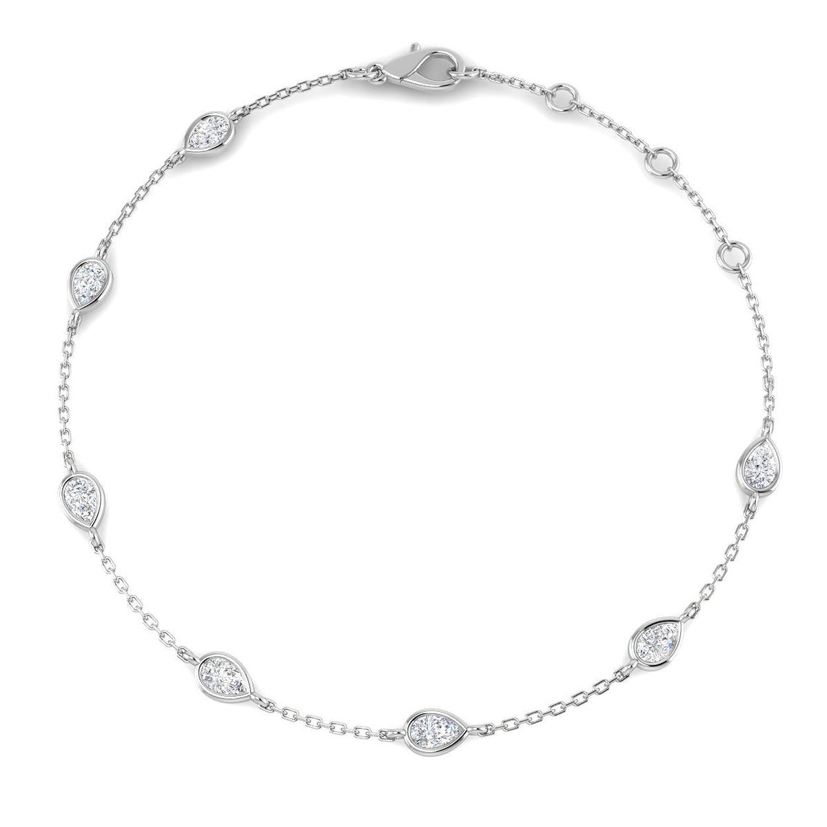 9ct White Gold 0.66ct Laboratory Grown CVD Bracelet