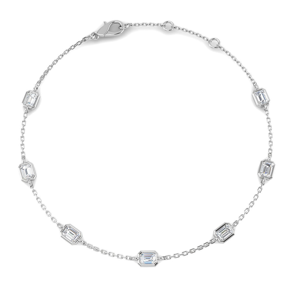 9ct White Gold 0.78ct Laboratory Grown CVD Bracelet